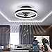 ZZYYZZ Ventilateur de Plafond avec lumières et télécommande, Ventilateur à Profil Bas à Montage encastré à LED, 3 Couleurs à intensité Variable 3 Vitesses de Vent,Noir,Large