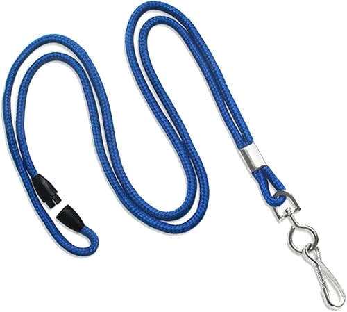 Specialist ID Cordón redondo con cierre de separación y gancho giratorio en J, cordón delgado para el cuello con broche de seguridad para