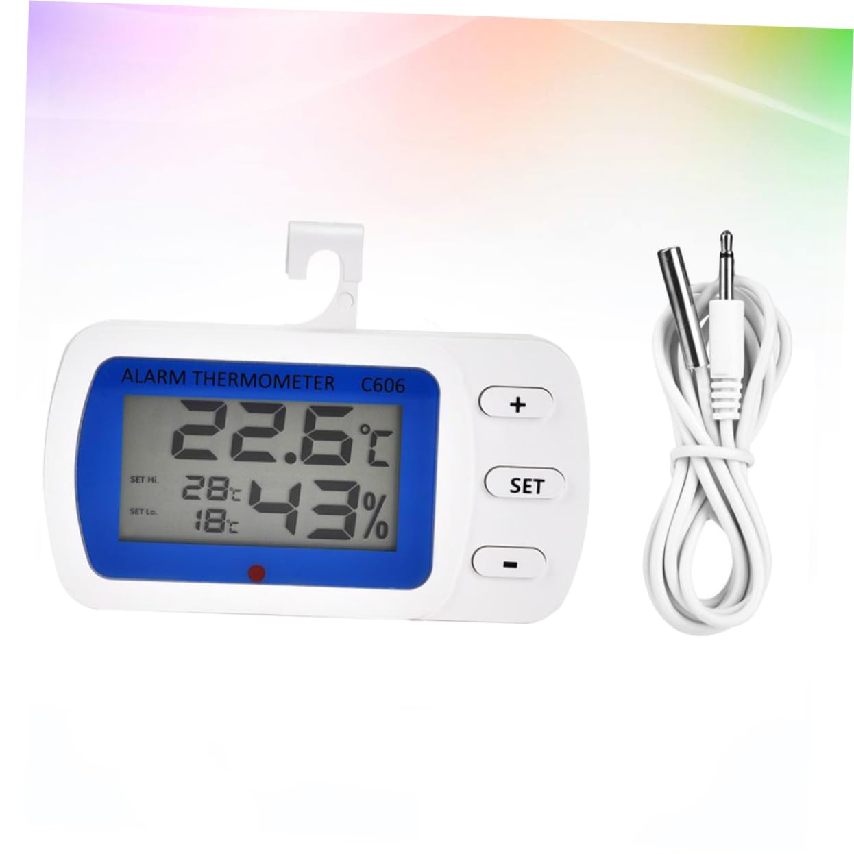 MAGICLULU 2piezas Digital Refrigerador y Congelador Medición De Temperatura Interior y Exterior Alarma De Temperatura Alta y Display Lcd y Azul Para Cocinas y Restaurantes