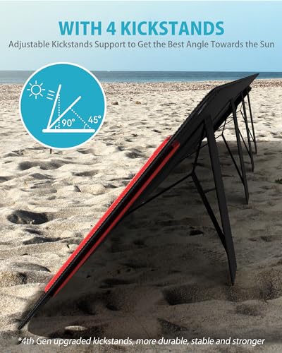 ELECAENTA 200W Portable Solar Panel for Power Station, 25% High Efficiency (4th Gen 2024 Release), Ultra-Light/Only 12lbs, Monocrystalline ETFE Solar Charger for Outdoors RV Camping Off Grid - Image 6