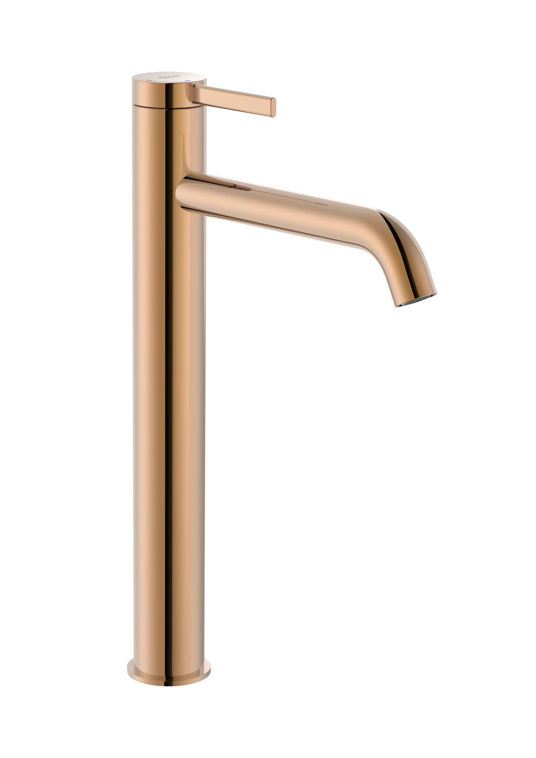 ROCA A5A349ERG0 ONA Grifo Monomando Lavabo Caño Alto Desagüe Clic Clac Oro Rosa