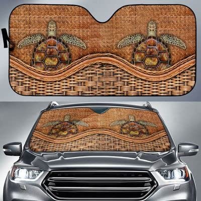 Pare-Soleil Voiture Pliable Universel - Évite la Chaleur du Volant Motif Tortue de Mer M