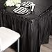 Juvale Plastic Table Skirt - 29 in x 14 Ft, Black, Set of 6, Ruffled - Disposable Rectangular Party Table Skirt with Adhesive Strips & Lightweight for Birthday Parties, Wedding Showers & Events