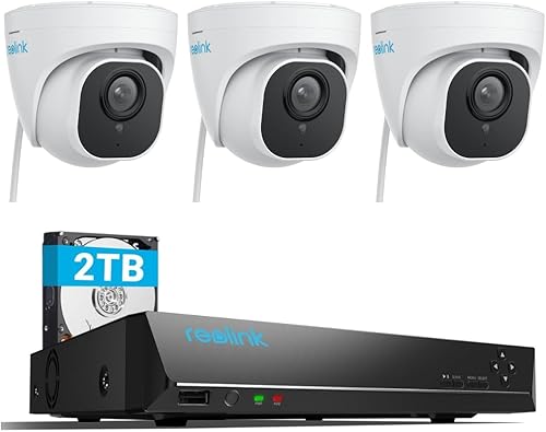 REOLINK Cámara IP 4K PoE al aire libre, cámaras de vigilancia domo para seguridad en el hogar, detección inteligente de seres
