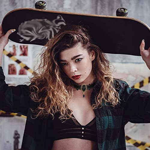 Black Choker Gothic Lace Choker Necklace Rhinestone Choker Collar Punk Lace Necklace Vampire Choker with Teardrop Pendant for Women Girls Cosplay Party