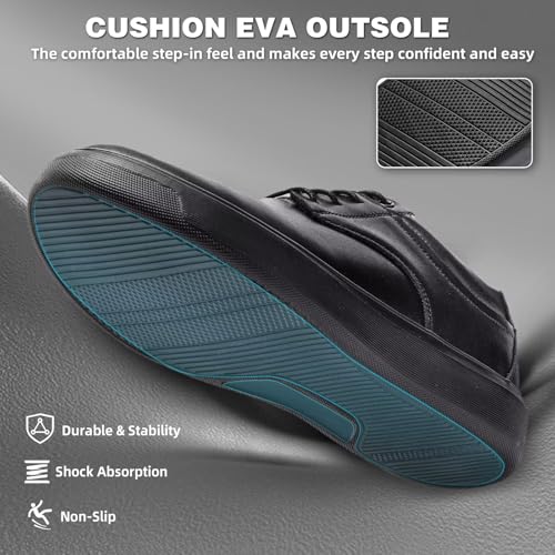 Image of OrthoComfoot Men's Orthopedic Business Leather Dress Shoes - Wide Arch Support Plantar Fasciitis Orthotics Oxford - Cap Toe Comfort Patent Tuxedo Sneakers for Foot and Heel Pain Relief