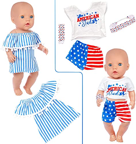 ZITA ELEMENT 7 Stück Puppenkleidung für Neugeborene Babypuppe 43-46cm Süße Spielzeuge Puppenbekleidung – Bild 6