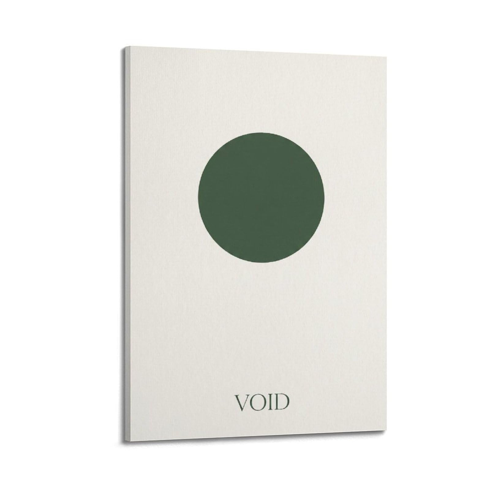 XKUGA Minimal Zen Poster Green Void Circle Quiet Calm Meditation Modern Decorative Canvas Prints - Ideal Wall Art for Family, Man Cave, Game Room, Boys & Girls Bedroom 20x30inch(50x75cm)