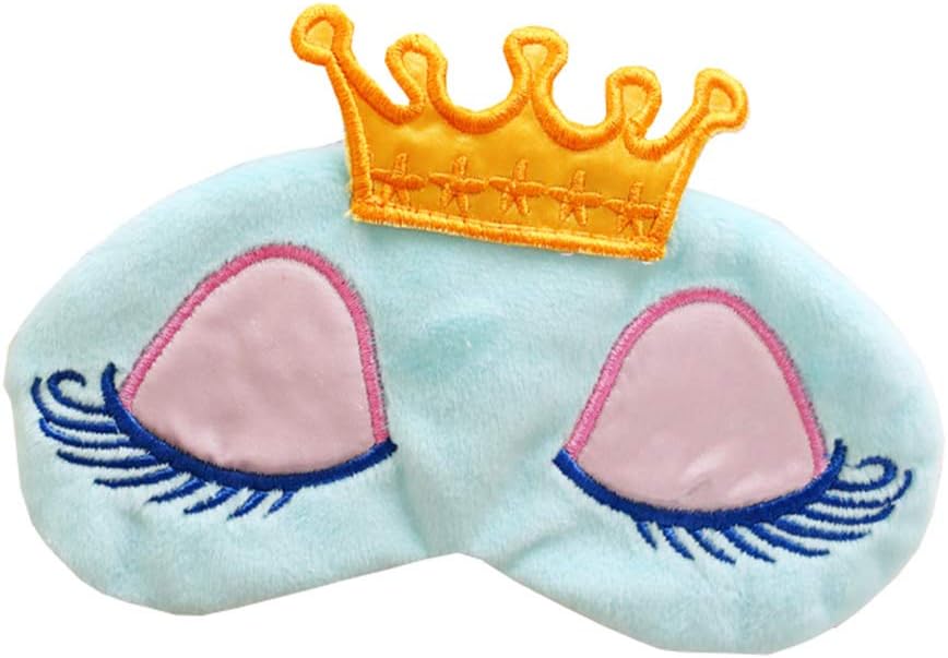 Cute Sleeping Beauty Cartoon Eye Mask & Blindfold for Kid's Sweet Dreams Blue
