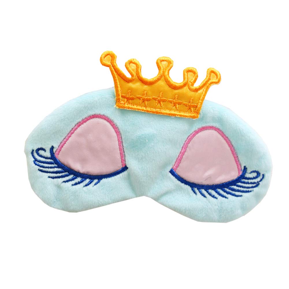 Cute Sleeping Beauty Cartoon Eye Mask Blindfold for Kids Sweet Dreams Blue