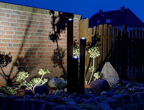 KÖHKO® Wasserspiel aus Cortenstahl mit LED-Beleuchtung „Brasilien“ 31001 Höhe 65-95-125 cm Gartenbrunnen