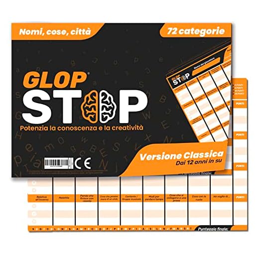 Nomi, Cose, Città Gioco - Giochi da Tavolo Adulti, Famiglia e Bambini 12 Anni+ - Giochi in Scatola Famiglia- Giochi Famiglia Bambini - Giochi Divertenti per Adulti - Idea Regalo - Glop Stop