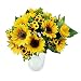 Acamifashion 1 Bouquet Artificial Silk Sunflower 7-stems Flowers For Home Decoration Wedding Decor, Bride Holding Flowers Floral Decors
