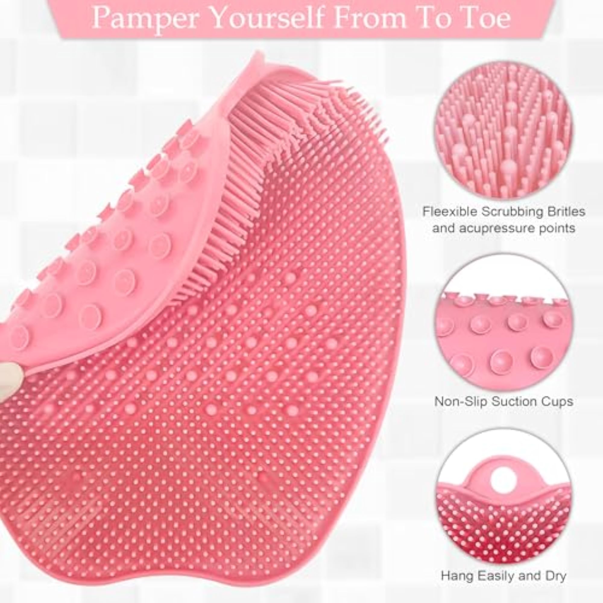 Bathroom Massager Mat, Soft Bristles for Gentle Massage
