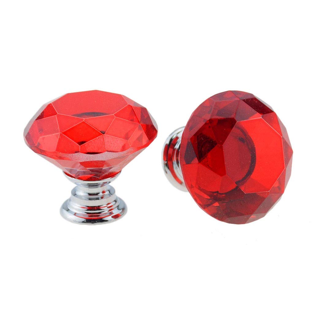 Boutons de tiroir en verre cristal lot de 10 poignées diamant 30mm pour meuble cuisine