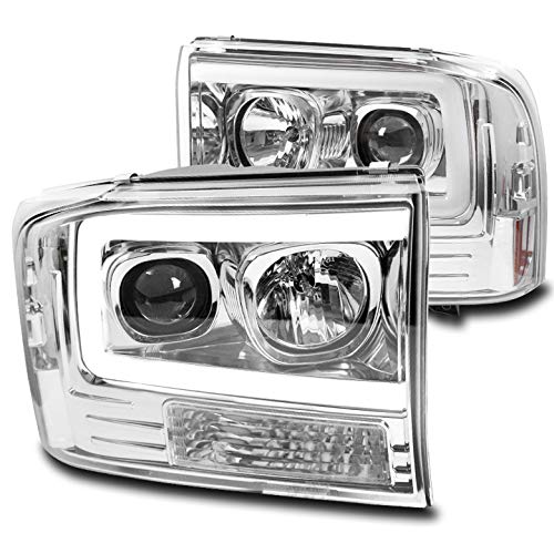 ZMAUTOPARTS LED Chrome Projector Headlights Headlamps For 1999-2004 Ford F-250 F-350 F-450 F-550 Super Duty
