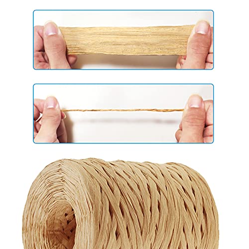 Image of 218 Yards Raffia Paper Craft Ribbon Packing Paper Twine, 1 /4 Inch by 218 Yards (Kraft)