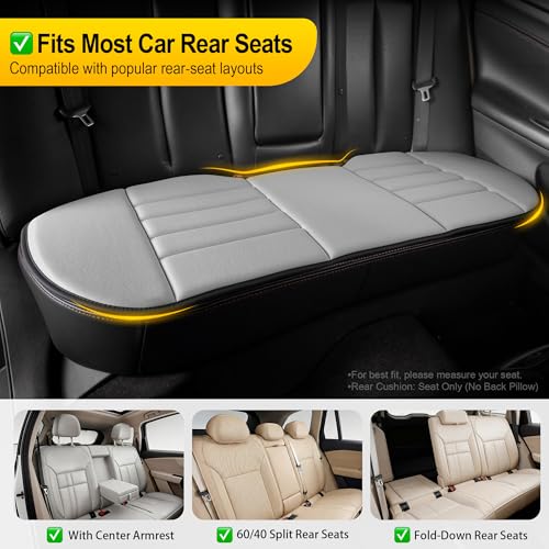 Image of kingphenix 3-Piece Car Seat Cushion Set, 1.2inch Memory Foam Comfort, 2 Front Automotive Seat Cushions + Rear Bench Cushion, Non-Slip Bottom, Fits Sedan SUV Truck Van, Car & Office Chair, Gray
