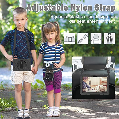 Braecn Fire Hd 10/Hd 10 Plus 11Th Generation 2021 Case,Heavy Duty Shockproof Protective Case With Rotating Hand Strap,Carrying Shoulder Strap,Kickstand For Amazon Fire Hd 10 / Hd 10 Plus Tablet-Black #TOP4