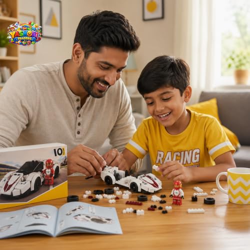 Image of Yashoni Automotive Building Blocks Toy Set for Kids | 10+ Construction Models in one Set| Aircraft, Excavator, Car Model Building Kit | Educational STEM Toy | Ages 6+ (Flowing Roadster)