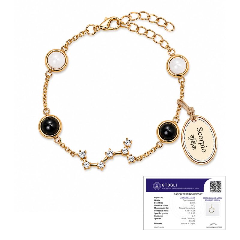 Zodiac Constellation Bracelet (Rashi) | Citrine & Tiger Eye for Positivity, Emotional Balance & Confidence | Crystal Bracelet for Woman | Jewellery for Women | Gift for Woman-image-9