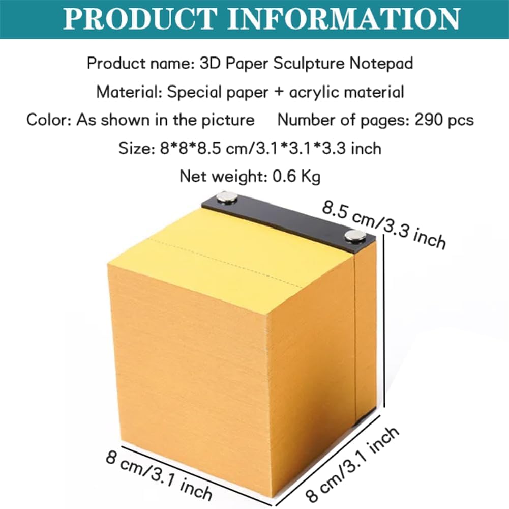 Notatnik 3D, notatnik z rzeźbą papierową 3D, kreatywny prezent z rękodziełem z papieru, model kota na szczęście papierowa rzeźba karteczki samoprzylepne, prezenty dla przyjaciół, kolegów z k