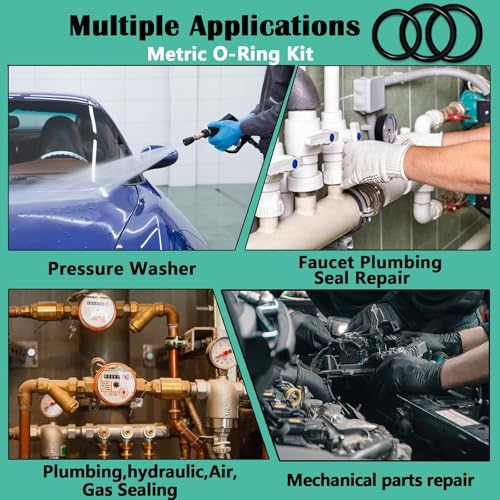 Image of DIANZHU 1020 Pcs O Ring Kit 20 Size Nitrile Rubber O Ring Assortment Set for Car Auto Vehicle Repair Faucet Plumbing Air or Gas Sealing Connections Resist Oil and Heat