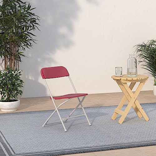 Image of Flash Furniture Hercules Series Plastic Folding Chair - Red - 650LB Weight Capacity Comfortable Event Chair - Lightweight Folding Chair
