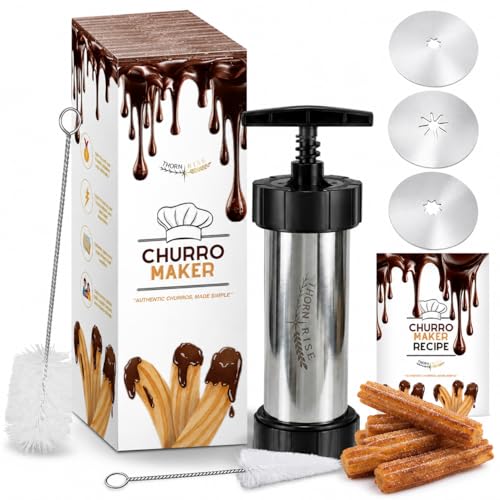 THORNRISE Churros Maker Maschine 304 Edelstahl Große Kapazität Leicht zu Reinigen & Langlebig Ideal für Familien Hobbybäcker & Profis Perfekte Churros Presse