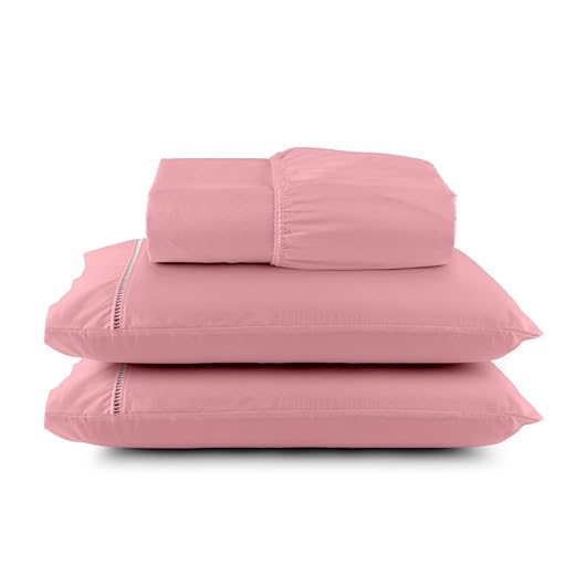 Conjunto de Lençol Queen, 3 Peças, Rosê
