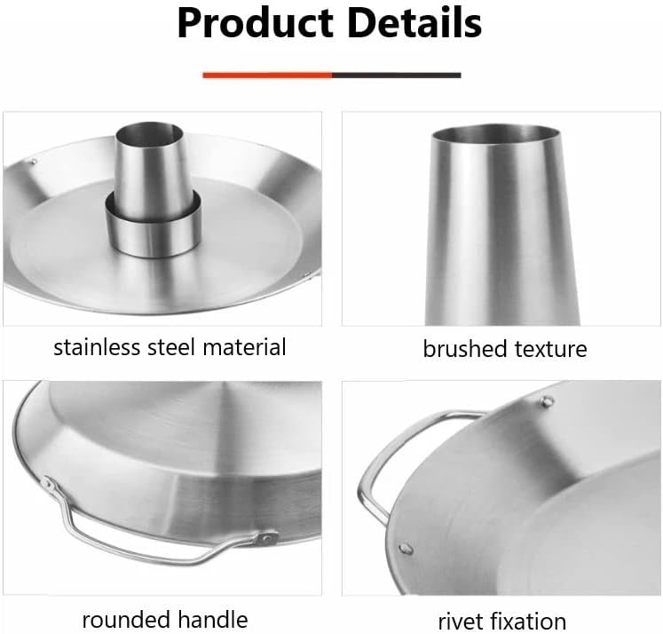 Stainless Steel Roast Chicken Pot BBQ Detachable Cone Roasting Pan Outdoor Picnic Utensils Rack