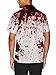 ALISISTER Mens Halloween Dress Shirt Womens I am Fine Button Down T Shirts Short Sleeve Horrible Costumes Adult Bloody Wound Holiday Humor Tops Slim Fit Round Neck Lightweight Red L