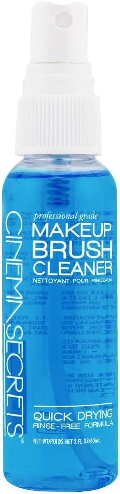 Cinema Secrets Original Blue Vanilla Makeup Brush Cleaner Spray - Professional Cleanser for Makeup Brushes - Quick-Drying, Rinse-Free Formula - Removes Stubborn Waterproof Make Up