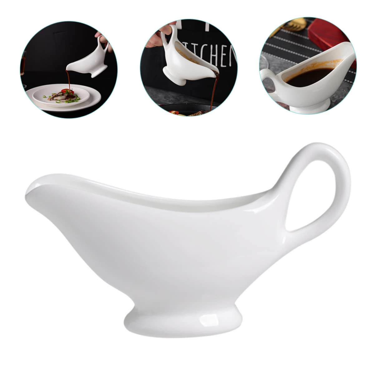 NAMOARLY Ceramic Juice Bucket Sauce Cup Mini Dessert Cups Saucepans Dipping Bowls Pour Boats Sauce Boat Mini Ramekins Cup Oyster Tasting Porcelain Cream Pitcher Gravy Dish Ceramics White