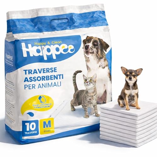 200 Traversine Cani 60x60 Super Assorbenti - 5 Strati con Fondo Impermeabile e Controllo Odori - Per Cuccioli, Cani Anziani e Gatti - Protegge Pavimenti, Tappeti e Cucce