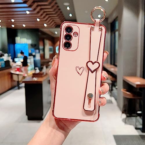 ZTOFERA for Samsung Galaxy A25 5G Case with Wrist Strap,Pink