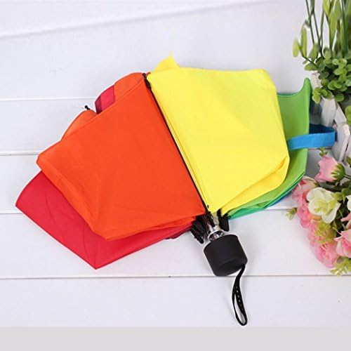 Veroda 45 inch Travel Umbrella Compact Folding Rain Sun Protection UV Protective Rainbow Umbrella Parasols