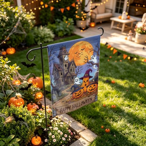 Ghost Pumpkin Haunted House Halloween Garden Flag 12×18 Inch Outdoor Flag - image 4