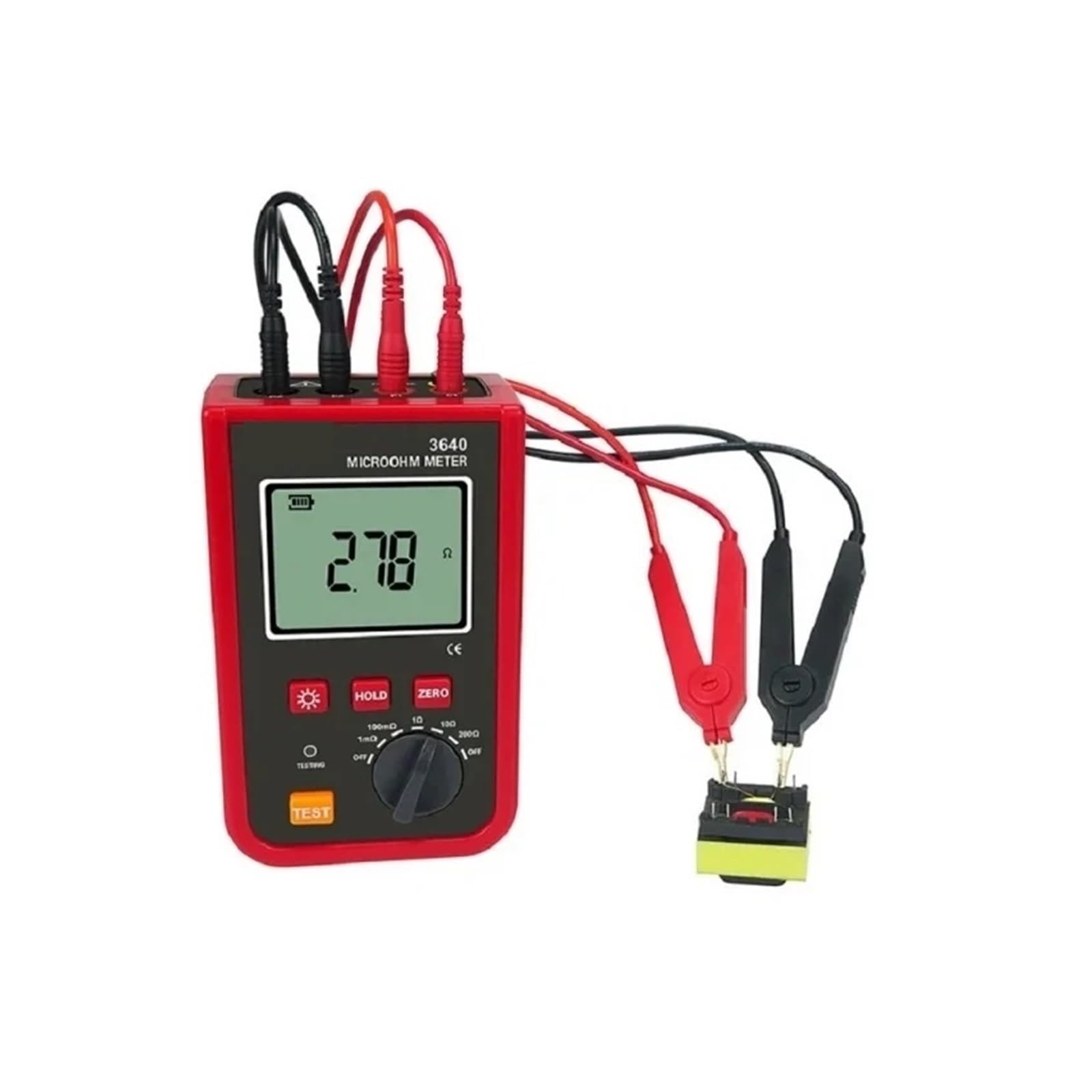 Isolationsprüfgerät, 3640 Präzisions-4-Draht-Milliohmmeter 1mΩ-200kΩ Milliohm-Klemmen-Erdungswiderstandstester For Wicklungen DC