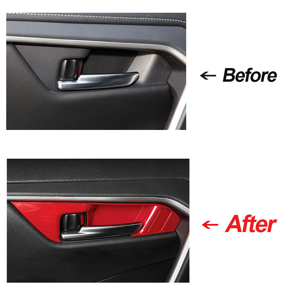XITER 4-Piece ABS Carbon Fiber Door Handle Bowl Trim Covers For Toyota RAV4 (2019-2025) – Scratch Protection