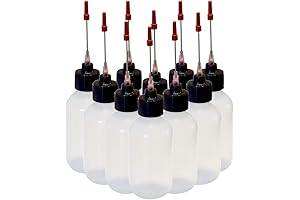 10- Pack Luer Lock Dispensing Bottle 2oz Plastic Squeeze with 1.5" Stainless Applicators