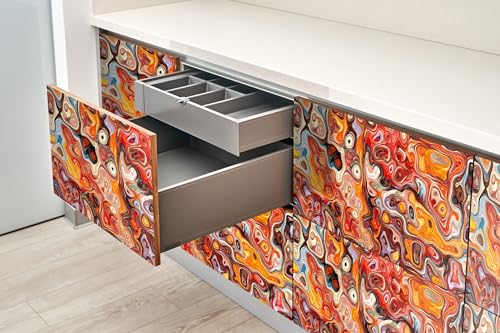 Papel pintado para armario Wallfluent con diseño manchado autoadhesivo para muebles de salon 5
