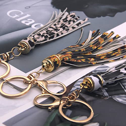 Kjmyyxgs Leather Tassel Keychain Bulk, 6Pcs Cow Tassels For Keychain With Key Rings Circle, Leather Tassels Purse Charms For Jewelry Making Crafts Handbags #TOP6