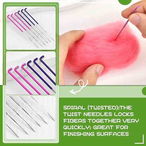 Image of Mayboos 35 Pcs Color Coded Needle Felting Needles,Wool Felting Supplies | 4 Types Star, Twisted, Cone, Triangular Felting Needles Wool Felting Needles Tool Kit with Needle Box