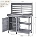 Yaheetech Outdoor Potting Bench, Large Horticulture Work Table Workstation with Storage Cabinet Shelf & Planting Working Console for Patio/Lawn/Garden - Gray