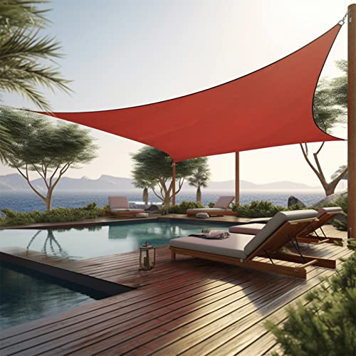 Shade&Beyond Sun Shade Sail 8'X12' Permeable Canopy Rust Red for Patio Garden Yard Deck Pergola (We Make Custom Size)