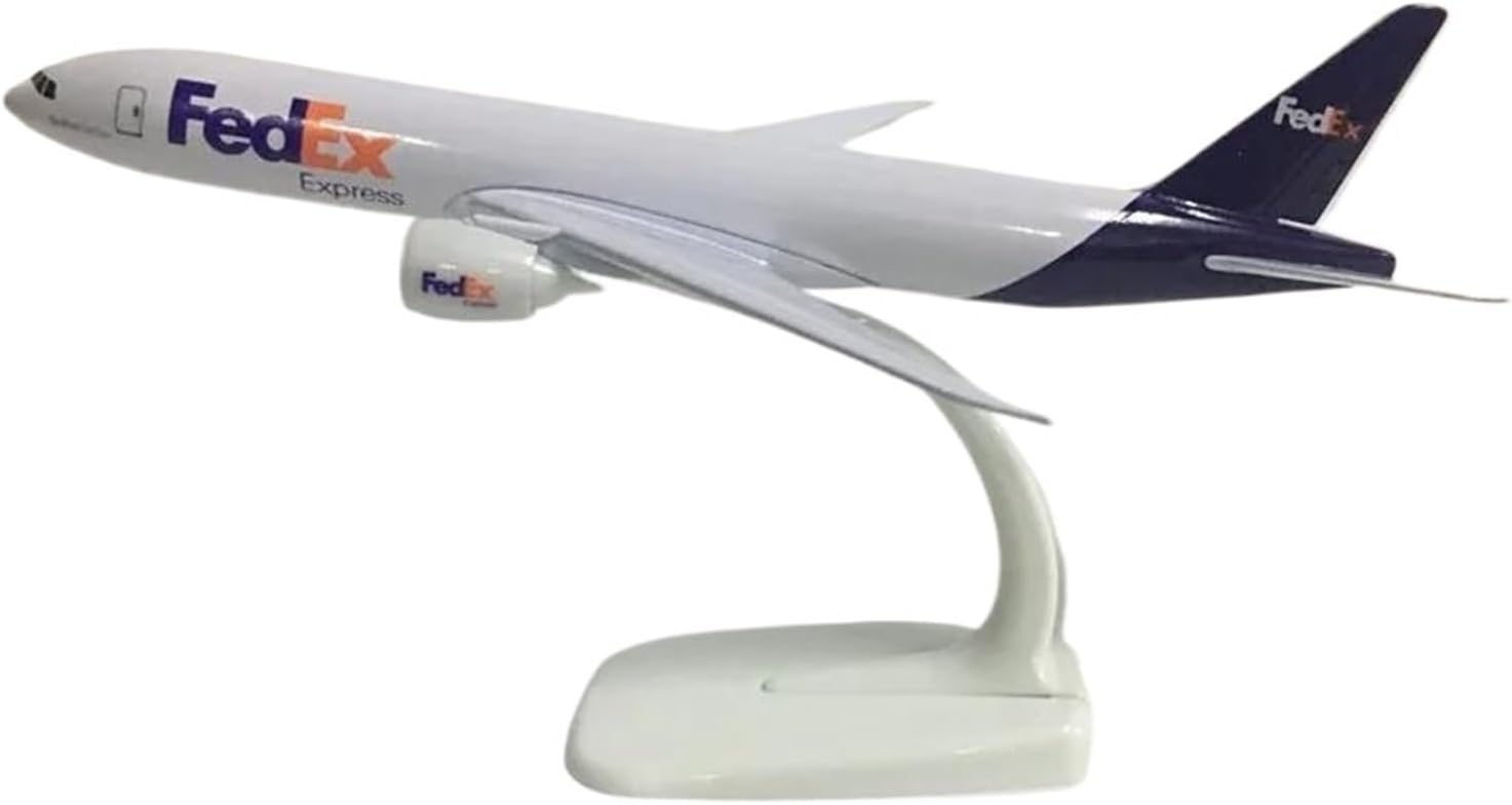 Miniature Scale 1:300 for FedEx Aviation Boeing 777 Aircraft Model 20cm Diecast Metal Airplanes Planes Toys Flying Toy Game Kits