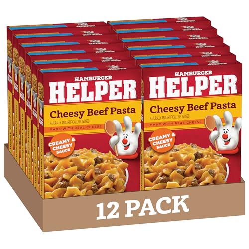 Image of Hamburger Helper Cheesy Beef Pasta Meal (5.2 oz - 12 Pack) No Artificial Flavors, Ready in 3 Easy Steps, Quick Meals Perfect for Midweek Dinners, Busy Evenings & Families On-the-Go