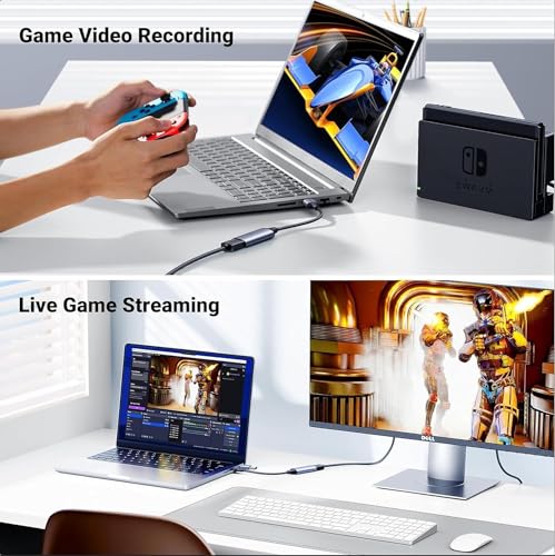 USB C 3.0 Video Capture Card, HDMI to USB C, 1080P@60Hz/4K@30Hz Recording, for Teaching, Broadcasting, Gaming, Streaming, Video Conferencing - Image 3