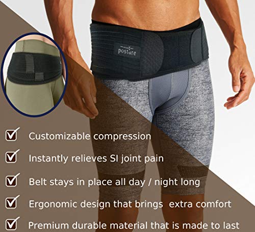 Vriksasana Si Belt For Men And Women That Treat Sciatica, Including Pelvic, Back And Leg Pain Nerve Pain, Stabilize Sacroiliac Joint | Trochanter Brace | Anti-Slip And Pilling-Resistant (Regular Size) #TOP1
